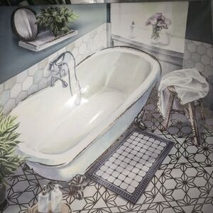 Elegant White Clawfoot Bathtub small canvas wall art